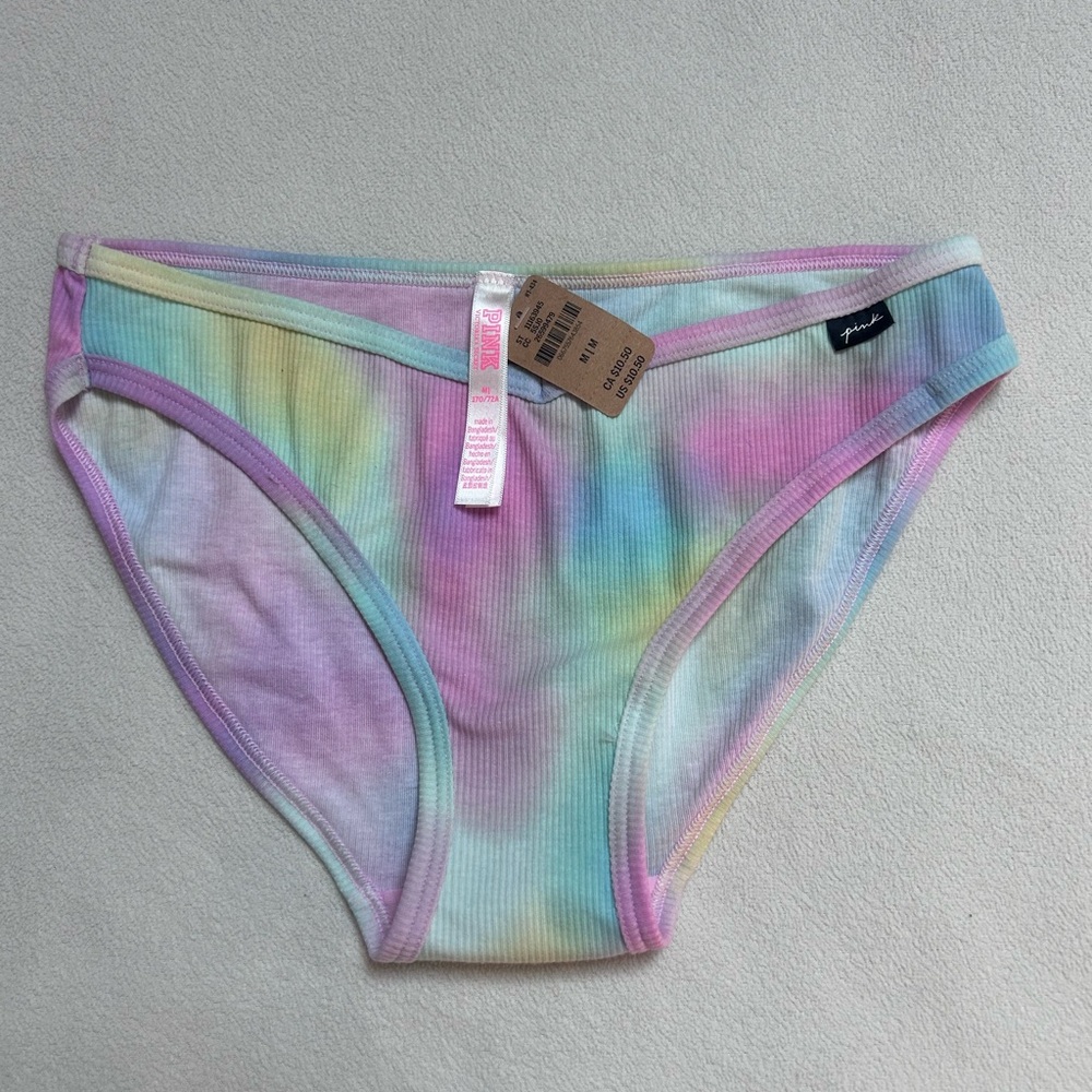 Victoria's Secret (Pink) Multi-color Ombre-Blur Ribbed Bikini Style Panty